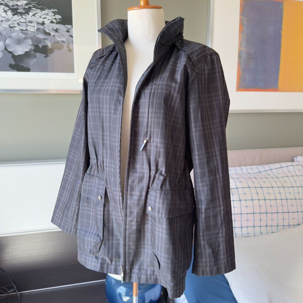 # Burberry London Tonal Shadow Check Field Jacket / Utility Windbreaker MEDIUM